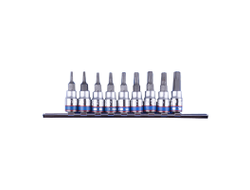 Набор торцевых насадок 1/4", Torx, Т8-Т40 мм, L = 37 мм, с отверстием, 9 предметов KING TONY 2119PR