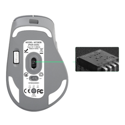 Игровая мышь беспроводная+проводная эргономичная Delux
