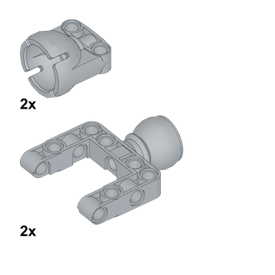 !АНАЛОГ! AN_SSP8 Комплект 4 шт 92910 Steering Ball Joint Large Open with C-Shape Pivot Frame + 92911 Steering Ball Joint Large Receptacle (АНАЛОГ СaDa), Light Bluish Gray / 4 шт.