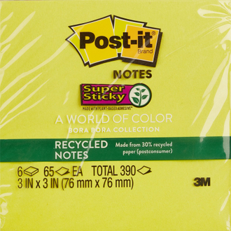 Блок-кубик Post-it Super Sticky 654-6SST, 76х76, ЭКО-Тропик, 6 блоков по 65 листов