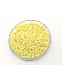 Бусины пластиковые под жемчуг 8 мм, цвет светло лимонный