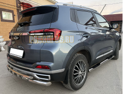 Пороги труба с проступью d76 для Chery Tiggo 4 рестайлинг (2018-2024)