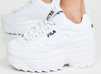 Fila Disruptor 2 Белые кожаные на танкетке