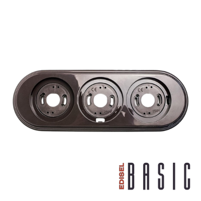 рамка тройная пластиковая коричневая