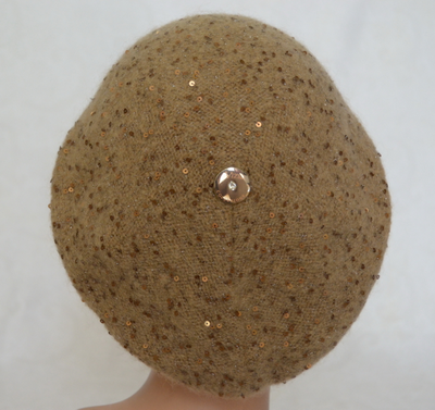 Итальянский однослойный берет с пайетками Vizio Collezione фото