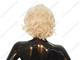 Парик волнистый блонд (30 см) вид сзади
