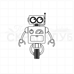 Штамп для скрапбукинга робот на моноколесе