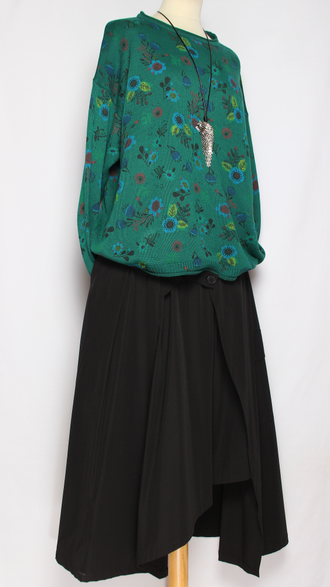 ДЖЕМПЕР ХЛОПОК "КОЛОКОЛЬЧИКИ РОМАШКИ" малахит до р.54