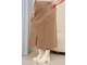 Шикарная юбка с разрезом и карманами &quot;ШЕЛБИ&quot; Артикул: 623109 (Цвет бежевый) Размеры 50-66