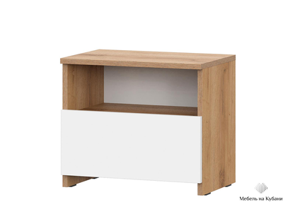 Некст Тумба прикроватная Дуб Золотой / Белая шагрень