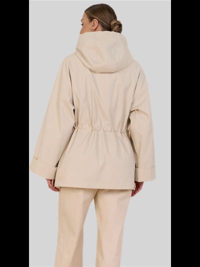 Куртка-парка с водоотталкивающим эффектом в молочном цвете
