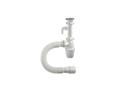 Сифон 1.1/4 40 удл.патр. с отводом и гиб.тр. [30190]