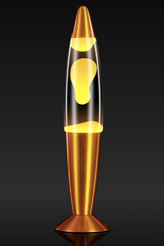 Лава лампа золотая ХРОМ 35 см