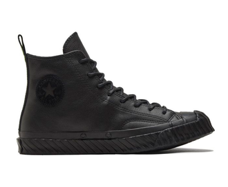 Кеды Converse Bosey Water Repellent Chuck 70 total black черные высокие кожаные