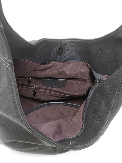 (АРТИКУЛ: 9996/1/9) СУМКА МЕШОК, БОЛЬШАЯ, НАТУРАЛЬНАЯ КОЖА, ТЕМНО-СЕРАЯ, ЧЕРЕЗ ПЛЕЧО