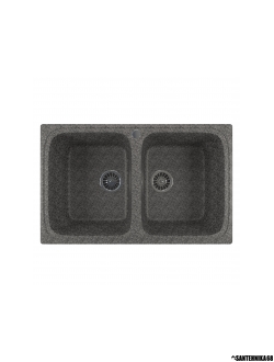 Мойка из искусственного мрамора MIXLINE ML-GM23 двухчашевая 495*775*200мм