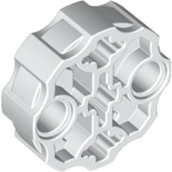Technic, Axle Connector Block Round with 2 Pin Holes and 3 Axle Holes  Hero Factory Weapon Barrel , White (98585 6263181)