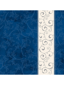 Салфетки бумажные Классика 33x33 3 слоя, Серебряная полоса, синий фон
