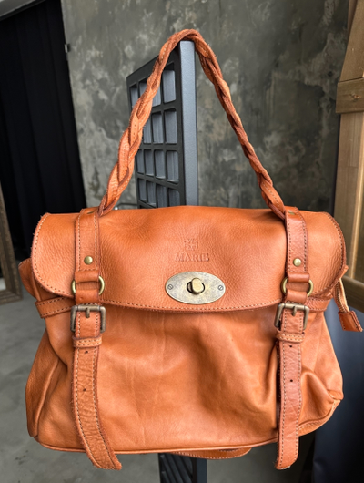 Женская сумка из натуральной винтажной кожи Vera Pelle, цвет рыжий 026886