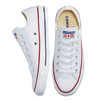 Кеды Converse All Star Leather белые низкие кожаные купить в Москве
