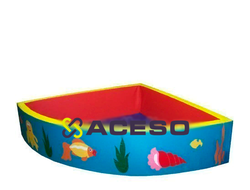 «Сухой бассейн» с аппликацией (угловой) - Подводный мир, голубой