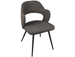 Стул СИЭТЛ Черный муар/Велюр DREAM Stone (серо-коричневый)