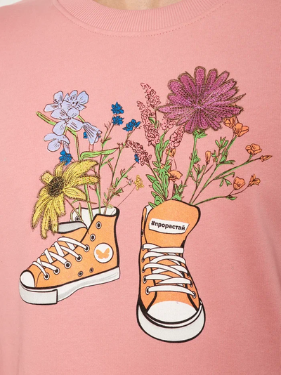 МУЖСКОЙ СВИТШОТ РОЗОВЫЙ "ЦВЕТОЧНЫЕ КЕДЫ"