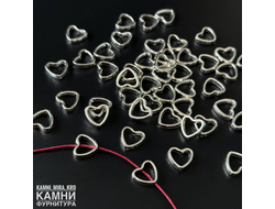 Сердечки-рамки 10,6х11,8 мм, цвет серебро, цена за штуку
