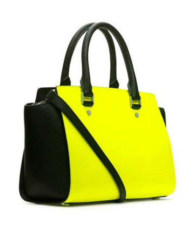 Сумка Michael Kors Selma Large из натуральной кожи (Желто-черная)