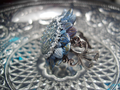 "Астра Галактика", фэнтезийное кольцо-цветок в космическом стиле