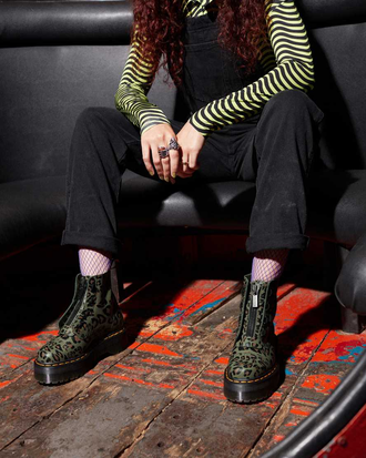 БОТИНКИ DR MARTENS SINCLAIR DISTORTED LEOPARD PRINT