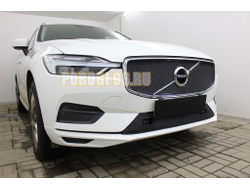 Защита радиатора Volvo XC60 2017- black низ с парктроником PREMIUM (R-Design)