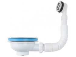 Перелив для мойки 3 1/2 с круглым вертик. корпусом  белый Aquant  [45961]