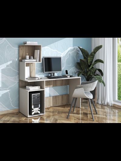 Бохо СП-001 стол письменный Дуб Крафт Серый/Кашемир