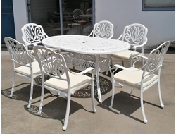 Обеденный комплект из литого алюминия Florence на шесть персон