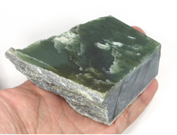 Нефрит, срез полировка с одной стороны, Восточный Саян, Южная Сибирь, Россия (84*77*38 мм, 405 г) №27434