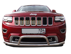 Защита переднего бампера одинарная+низкая скобаd76 для Jeep Grand Cherokee 2013-