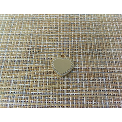 Подвеска кулон сердечко со стразами мини 20x21 мм золотистый