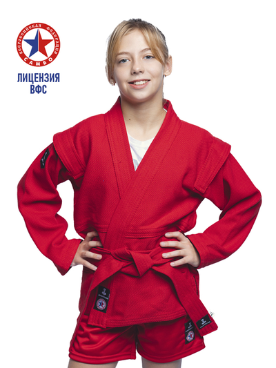 Куртка детская для самбо плетеная ВФС BRAVEGARD Junior красная