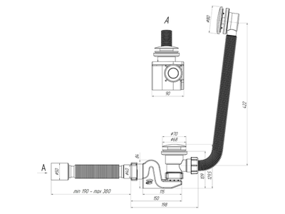 Слив перелив автомат ANI PLAST click-clack (грибок-сетка).