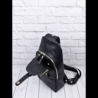 Кожаный кросс-боди рюкзак Crespino black (арт. 
3106-51)