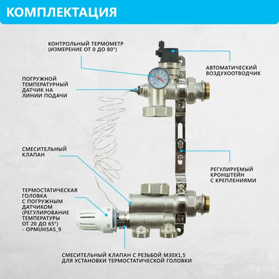 Комплект для водяного теплого пола (5 контуров)