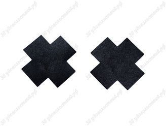 Пэстисы атласные крестом черный