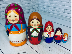 Матрешка Старорусская 5-и кукольная 100*50 мм