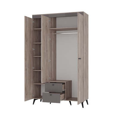 Кассандра ШК-08 шкаф 3-х створчатый Дуб смоки/Дуб смоки, MF-14