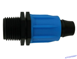 Муфта компрессионная для трубки 16мм (стенка 0,8-1,1мм) х 1/2"нар