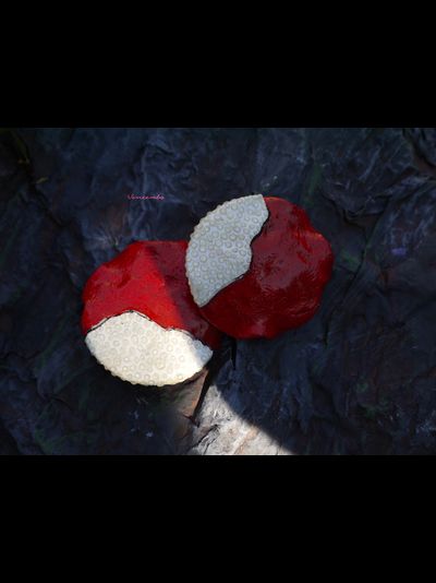 Комплект фэнтези-украшений "Яблочко Белоснежки" (парадное колье и крупные серьги)