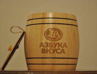 Бочонок для меда 0.3 литра резанная