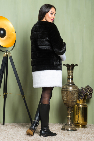 Шуба-пальто из эко меха, 2-014 черная, фото 3 | Шубы из эко меха Grand Furs