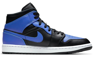 оригинальные кроссовки Nike Air Jordan 1 Mid Hyper Royal черные 554724-077